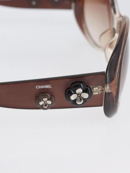 CHANEL Sunglasses plastic Brown CC Auth bs34041 main image 8